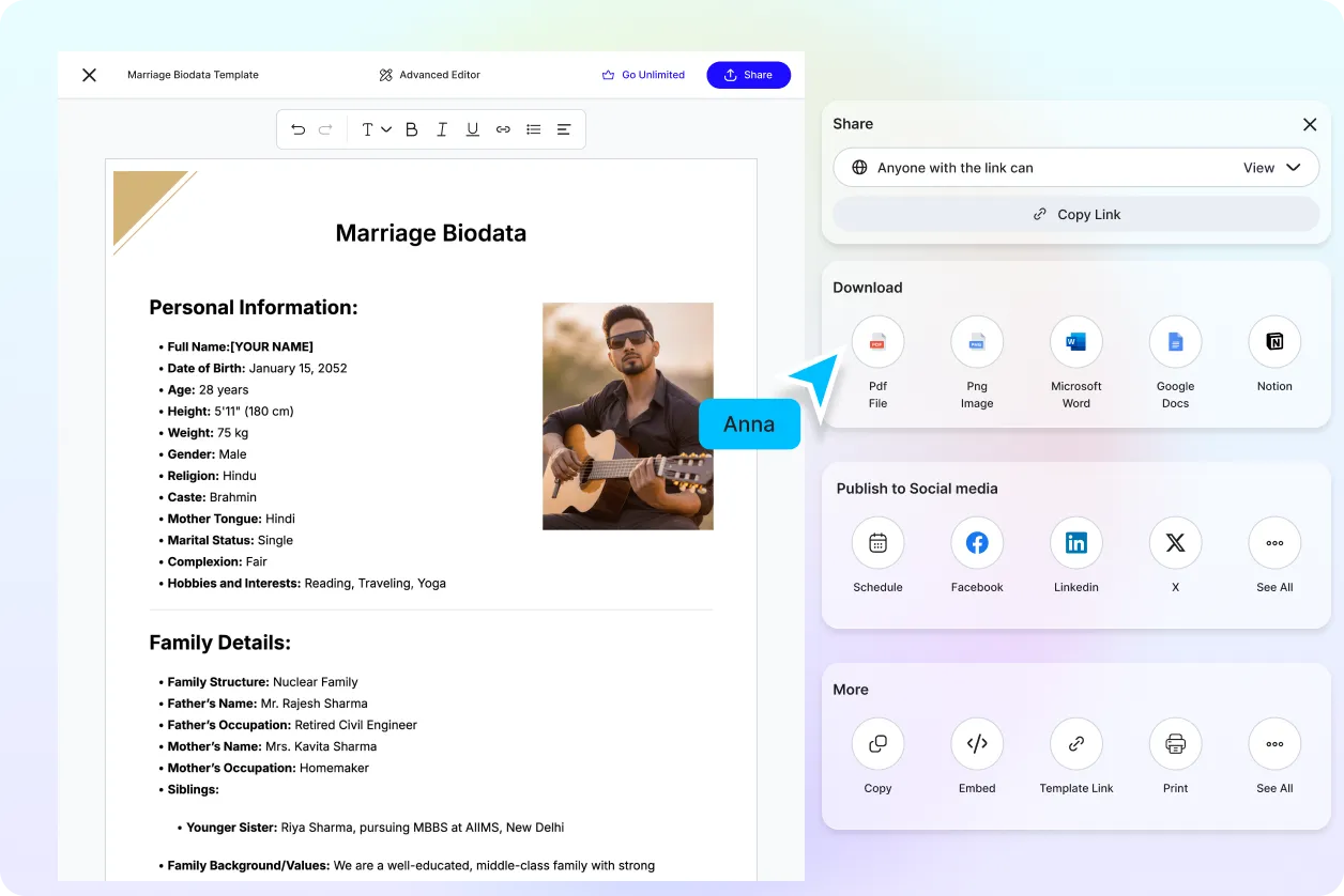 Free AI Marriage Biodata Generator, Elegant Matrimonial Profiles Maker Online Free AI Marriage Biodata Generator, Elegant Matrimonial Profiles Maker Online